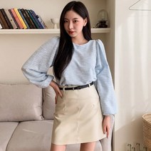 슈얼낫 레더 세미 A라인 미니 스커트 cpsk4881k29