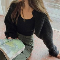 여성용 어썸 크롭 니트볼레로