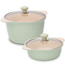 OSLO 인덕션 허브 냄비세트 2종, 혼합색상, 전골냄비 22cm + 곰솥냄비 26cm