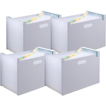 날개펴기 대용량 파일 클립 A4, 라이트그레이(수평), 4개