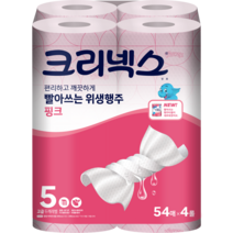 크리넥스 빨아쓰는 위생행주 핑크 54매, 54개입, 4개