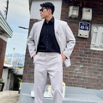 파이브라지 남성용 빅사이즈 오버핏 캐쥬얼 스판 블레이져 자켓