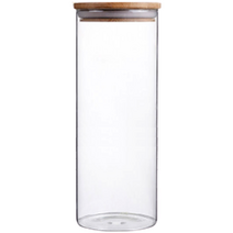 인블룸 원목뚜껑 원형 내열 유리병, 1개, 1500ml