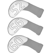 터논 빅넘버 니트 웨지 헤드커버 3 52도 + 56도 + 60도 세트, 그레이