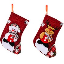 큐티 크리스마스 캐릭터 포인트 양말 선물 주머니 2p, 눈사람, 루돌프