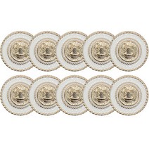 고급 큐빅 진주 보석 스마트 단추 23mm, 10개, 골드화이트