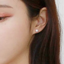 미니아트 여성용 14K GF 골드필드 핀 큐빅볼 퓨어 귀걸이