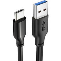 케이블타임 USB3.1 Gen1 to C타입 USB3 고속 충전 케이블 CA42, 1.5m, 블랙, 1개