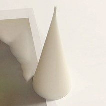 F5NATURE 크리스마스캔들 오브제 원뿔캔들 화이트머스크, 화이트