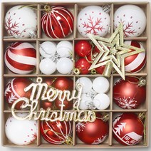 하루의공간 크리스마스 트리 오너먼트 레드 46p 세트, 혼합색상