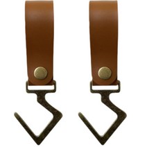 마블라 캠핑 스트랩 가죽 버클 고리 2p, 브라운
