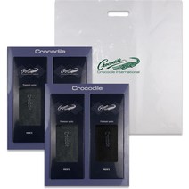 크로커다일 남성용 발이 숨쉬는 세로 로고 중목 양말 2종 x 2족 세트 CD4SK1030