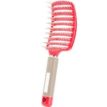 므라온 강모 반곱슬머리 헤어브러쉬, 레드, 1개