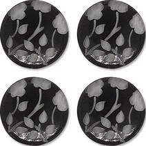 고급 큐빅 가디건 코트 단추 22mm, 꽃3(블랙), 4개