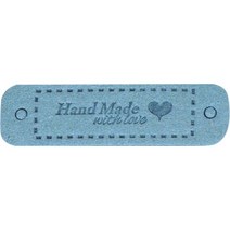 하트 포인트 영문 핸드메이드 레터링 DIY 만들기 가죽 라벨 35g, 블루, 50개