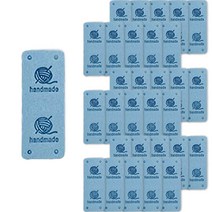 털실 그래픽 영문 핸드메이드 레터링 DIY 소품 만들기 가죽 라벨 40g, 블루, 50개