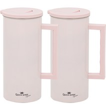 퀸센스 시그니처 스텐물병 2P, 핑크, 1.6L