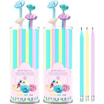 영아트 플라워 연필 HB 30p 세트, 핑크 + 블루 + 옐로우, 2세트