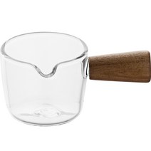 칼딘 홈카페 에스프레소 우드 글라스 샷 잔 50ml, 1개, 투명 + 우드