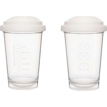 쓰임 투데이 에코젠 트라이탄 리유저블 컵 2종 세트, 체크박스, 헬로베어, 355ml
