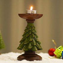 크리스마스 장식 티라이트 홀더 중, 그린 + 브라운