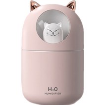 쿠밍 귀여운 무드등 조명 탁상용 고양이 미니 가습기 핑크