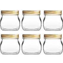 다용도 골드캡 사각 유리병, 6개, 500ml