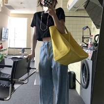 뽀르픽 비비드 컬러 대용량 수납 캔버스 숄더백