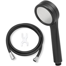 제일바스 물때방지 pvc 샤워호스 + 샤워기 헤드 세트 블랙 1.5m, 1세트