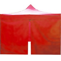 윈에어 캐노피천막 방수지붕 + 프레임 + 심플일반형 바람막이 ABC세트, 레드