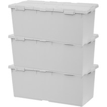 라이피스트 이지오프 대용량 리빙박스 80L, 3개, 라이트그레이