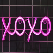 새로그린 XOXO USB 건전지 LED 네온사인, 핑크