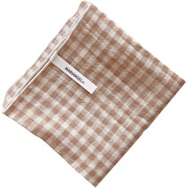 마리엔젤 레트로 빈티지 순면 거즈 키친크로스, 밤체크 베이지, 1개