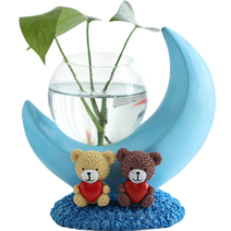 그린 피디 수경 식물 유리 화병 하트곰 블루, 1개