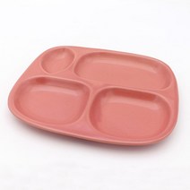 달소금 핸드메이드 도자기 유광 가정용 나눔 식판, 코랄, 1개