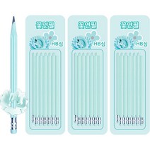 플라워 모양 그립감 좋은 연필 HB 12p, 블루, 3개