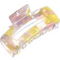수스다 셀룰로오스 빅사이즈 사각 마블링 헤어집게핀 4172 9.6 x 5.6 cm