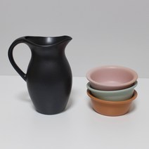 달소금 도자기 3인 막걸리병 + 막걸리잔 세트, 02 파스텔, 1세트