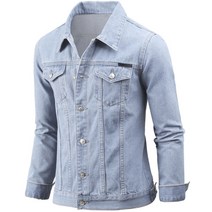 다꾸앙 남성용 데님 비잇 워싱 나염 청자켓 F01P7_qk4856