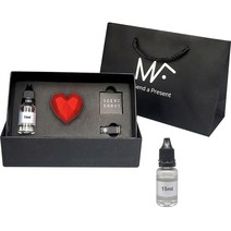 엠퓨처 차량용 하트 방향제 매트레드 + 오일 15ml x 2p 세트 + 쇼핑백, 1세트, 클린코튼