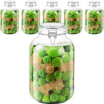 차이나다 다용도 밀폐 유리병, 4000ml, 6개