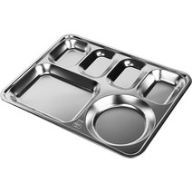 세신 스테인리스 4찬 자율 배식판, 실버