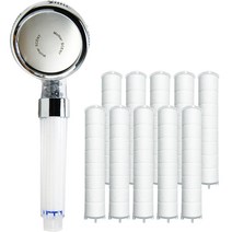 마더센트 3단 분사 필터샤워기 + 리필 필터 10p 세트, 1세트, 혼합색상