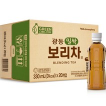 광동제약 밀싹 보리차 그린 무라벨, 20개, 330ml
