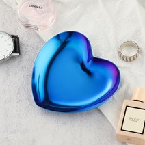 랑우정 럭셔리 하트 소품보관 인테리어 트레이, 블루