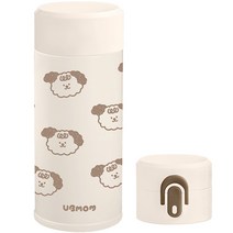유비맘 원터치 뽀글몽이 텀블러, 베이지, 220ml