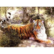 스마탭 보석십자수 캔버스형 황금 해바라기 풍경 GD7 호랑이 50 x 40 cm, 혼합색상, 1개