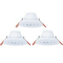 오스람 V3 LED 다운라이트 매입등 일체형 3W 68mm, 전구색(노란빛), 3개