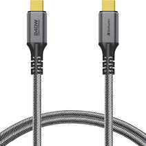 버바팀 240W USB4 C to C 초고속 충전 케이블 PD3.1 썬더볼트3 E-mark PPS 5A, 120cm, 블랙, 1개