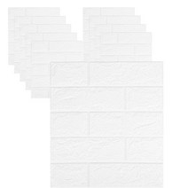 피어니스트 접착식 단열 폼블럭 벽지 3mm, 화이트, 10개